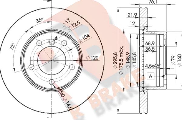 R Brake 78RBD14839 - Kočioni disk www.molydon.hr