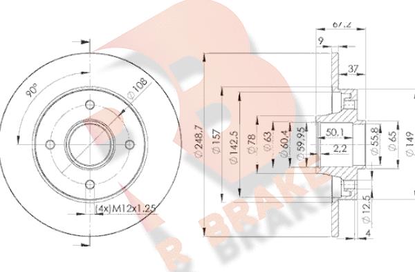 R Brake 78RBD14744 - Kočioni disk www.molydon.hr