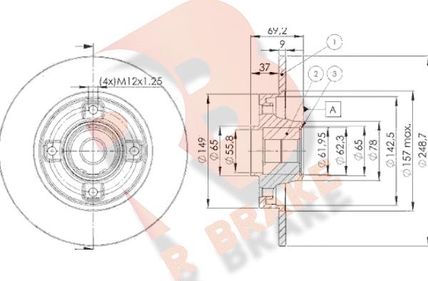 R Brake 78RBD14745 - Kočioni disk www.molydon.hr