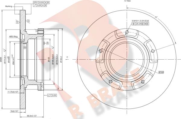 R Brake 78RBD15644 - Kočioni disk www.molydon.hr