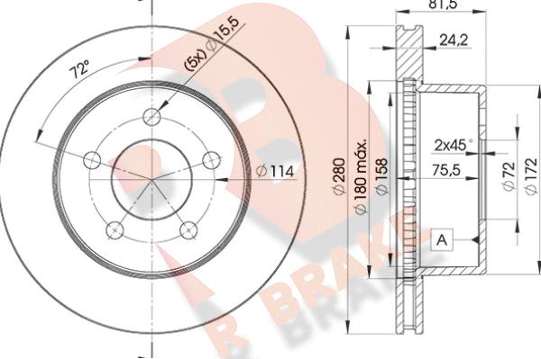 R Brake 78RBD15115 - Kočioni disk www.molydon.hr