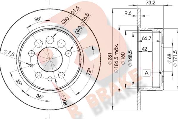 R Brake 78RBD15782 - Kočioni disk www.molydon.hr