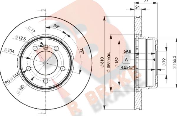 R Brake 78RBD16402 - Kočioni disk www.molydon.hr