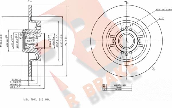 R Brake 78RBD16329 - Kočioni disk www.molydon.hr