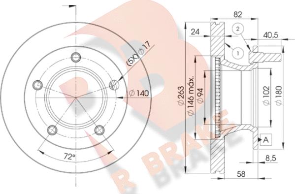 R Brake 78RBD10180 - Kočioni disk www.molydon.hr