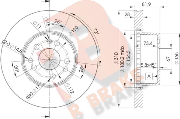 R Brake 78RBD10312 - Kočioni disk www.molydon.hr