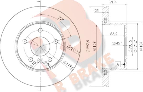 R Brake 78RBD10380 - Kočioni disk www.molydon.hr