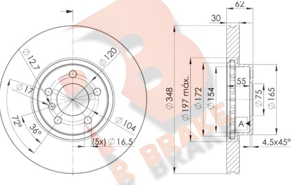 R Brake 78RBD11986 - Kočioni disk www.molydon.hr