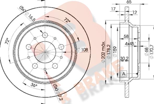 R Brake 78RBD11674 - Kočioni disk www.molydon.hr