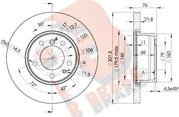 R Brake 78RBD18040 - Kočioni disk www.molydon.hr