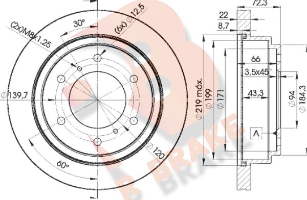 R Brake 78RBD18067 - Kočioni disk www.molydon.hr