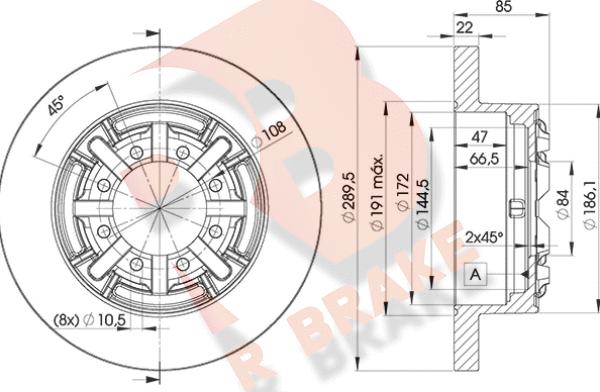 R Brake 78RBD18773 - Kočioni disk www.molydon.hr