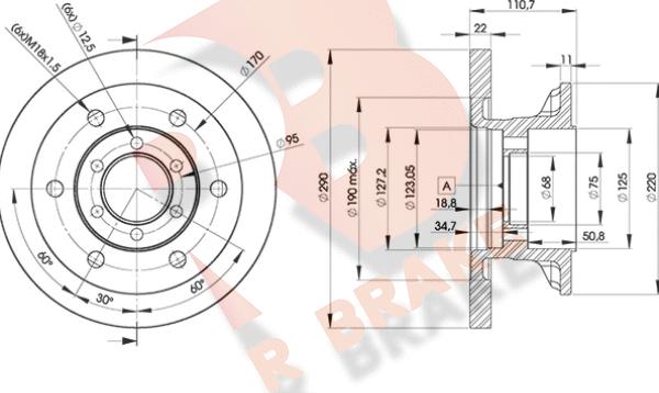 R Brake 78RBD18772 - Kočioni disk www.molydon.hr