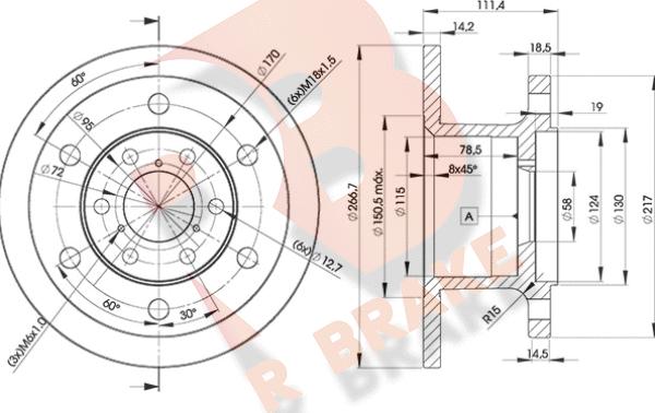 R Brake 78RBD13907 - Kočioni disk www.molydon.hr