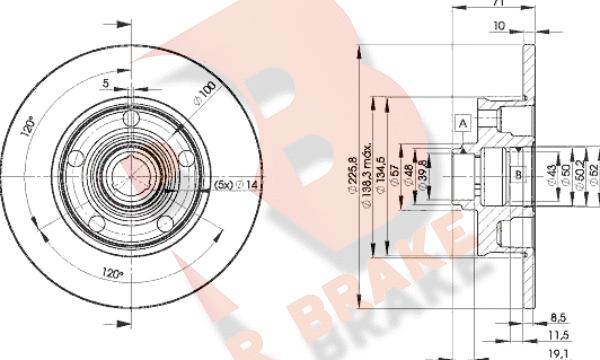 R Brake 78RBD13576 - Kočioni disk www.molydon.hr