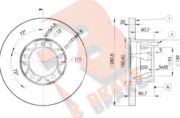 R Brake 78RBD13017 - Kočioni disk www.molydon.hr