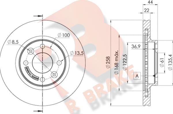 R Brake 78RBD13108 - Kočioni disk www.molydon.hr