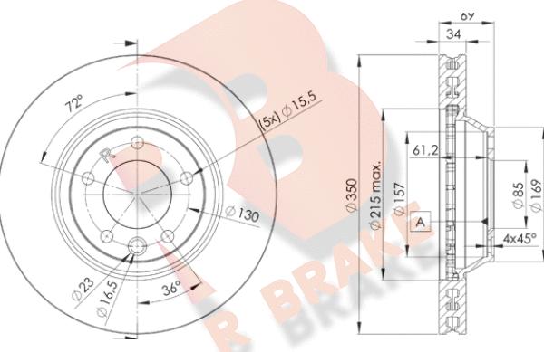 R Brake 78RBD13324 - Kočioni disk www.molydon.hr