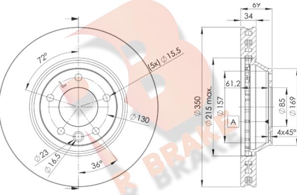 R Brake 78RBD13323 - Kočioni disk www.molydon.hr