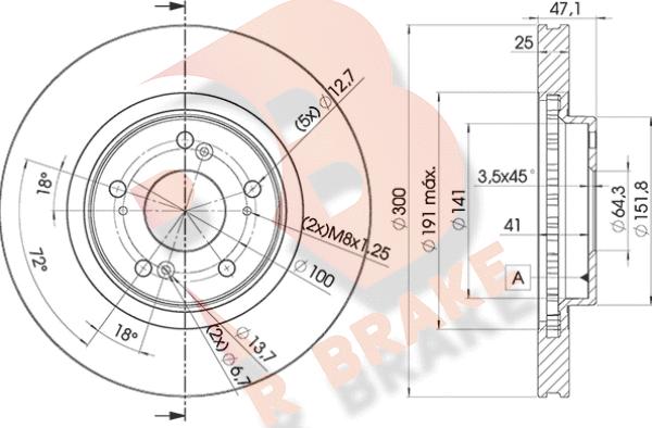 R Brake 78RBD12912 - Kočioni disk www.molydon.hr