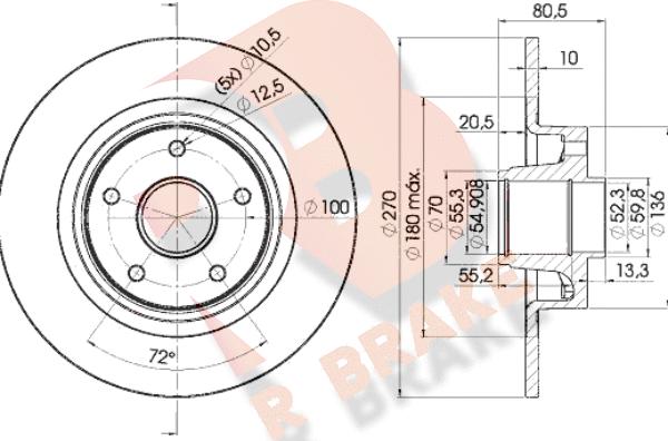 R Brake 78RBD17898 - Kočioni disk www.molydon.hr