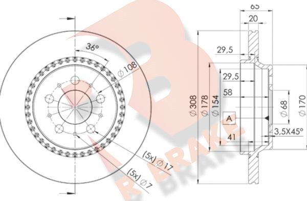 R Brake 78RBD17302 - Kočioni disk www.molydon.hr