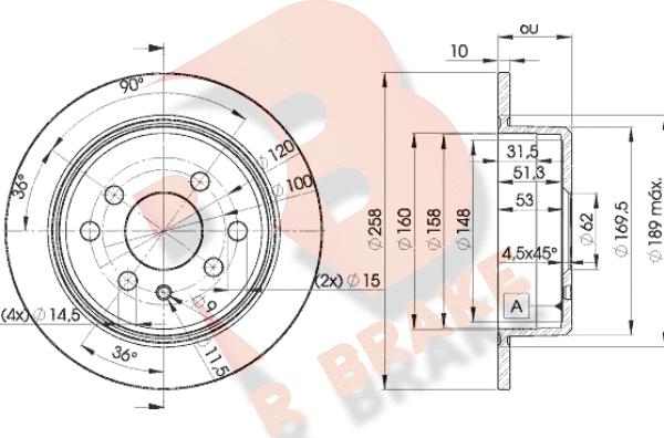 R Brake 78RBD29581 - Kočioni disk www.molydon.hr