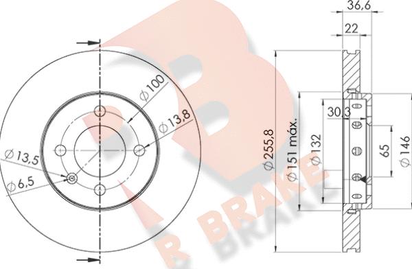 R Brake 78RBD29614 - Kočioni disk www.molydon.hr