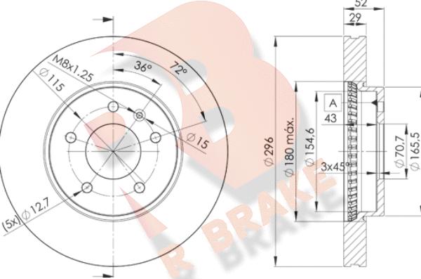 R Brake 78RBD29048 - Kočioni disk www.molydon.hr