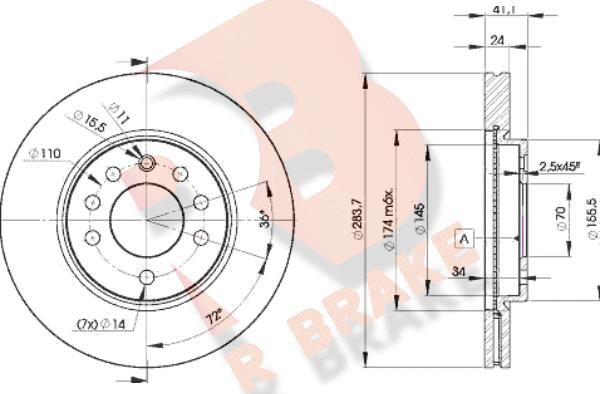 R Brake 78RBD29047 - Kočioni disk www.molydon.hr