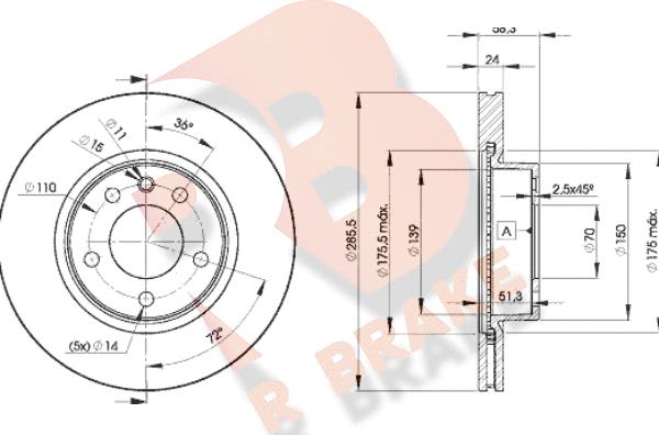 R Brake 78RBD29054 - Kočioni disk www.molydon.hr