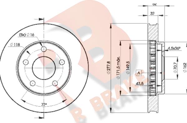 R Brake 78RBD29057 - Kočioni disk www.molydon.hr