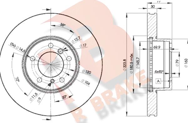 R Brake 78RBD29895 - Kočioni disk www.molydon.hr