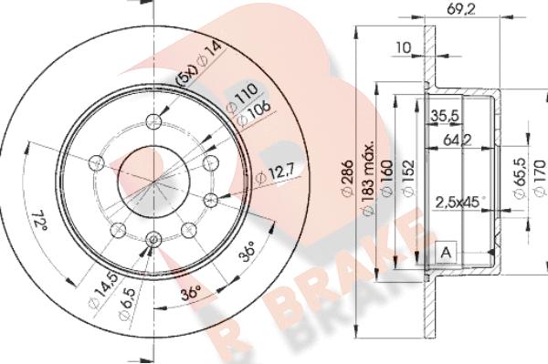 R Brake 78RBD29210 - Kočioni disk www.molydon.hr