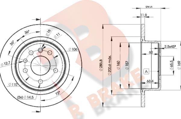 R Brake 78RBD29211 - Kočioni disk www.molydon.hr