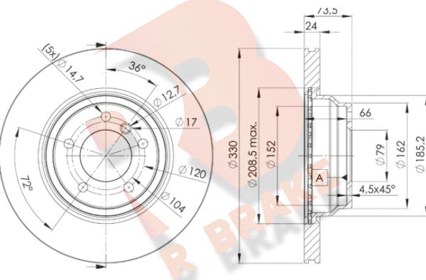 R Brake 78RBD24645 - Kočioni disk www.molydon.hr