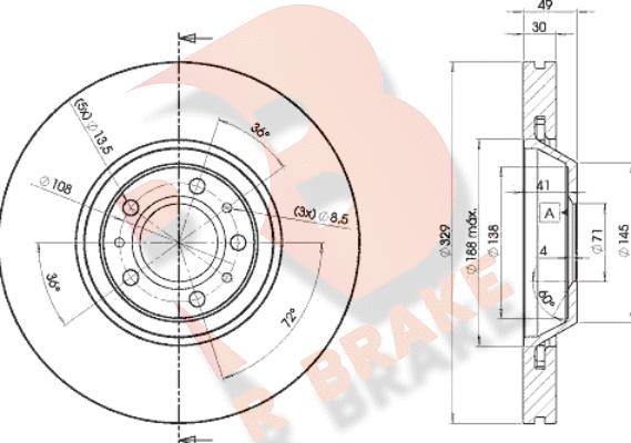 R Brake 78RBD24608 - Kočioni disk www.molydon.hr