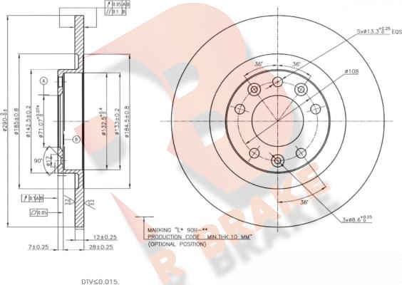 R Brake 78RBD24614 - Kočioni disk www.molydon.hr