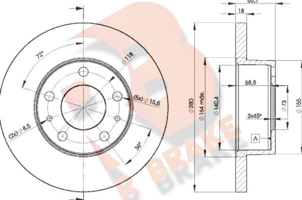 R Brake 78RBD24680 - Kočioni disk www.molydon.hr