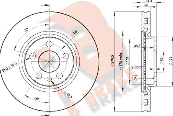 R Brake 78RBD24620 - Kočioni disk www.molydon.hr