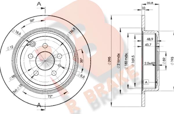 R Brake 78RBD24621 - Kočioni disk www.molydon.hr