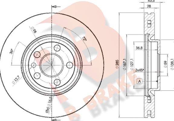 R Brake 78RBD24678 - Kočioni disk www.molydon.hr