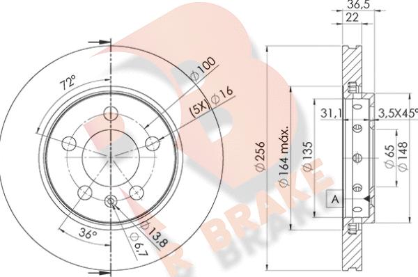 R Brake 78RBD24092 - Kočioni disk www.molydon.hr