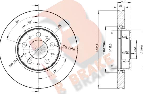 R Brake 78RBD24046 - Kočioni disk www.molydon.hr