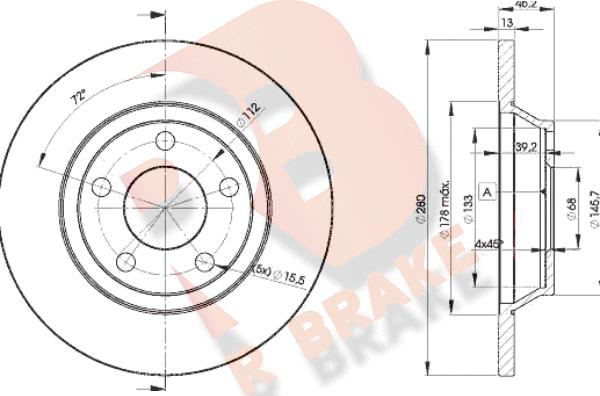 R Brake 78RBD24064 - Kočioni disk www.molydon.hr