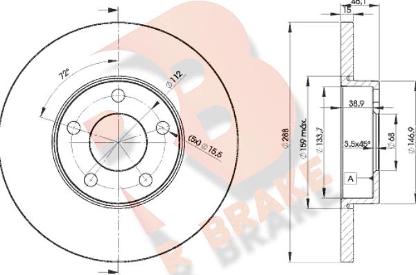 R Brake 78RBD24061 - Kočioni disk www.molydon.hr