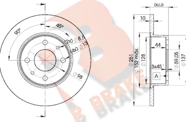 R Brake 78RBD24070 - Kočioni disk www.molydon.hr