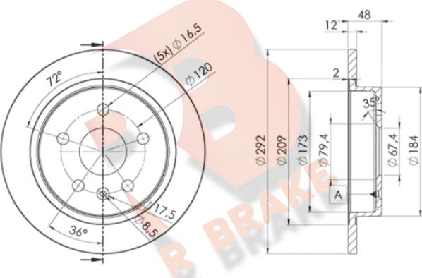 R Brake 78RBD24117 - Kočioni disk www.molydon.hr