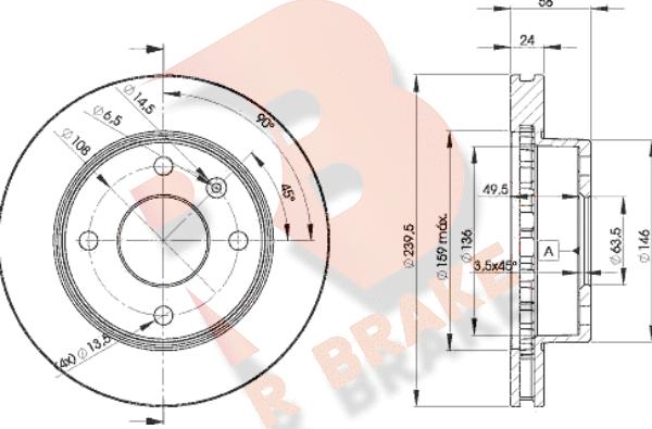 R Brake 78RBD24844 - Kočioni disk www.molydon.hr