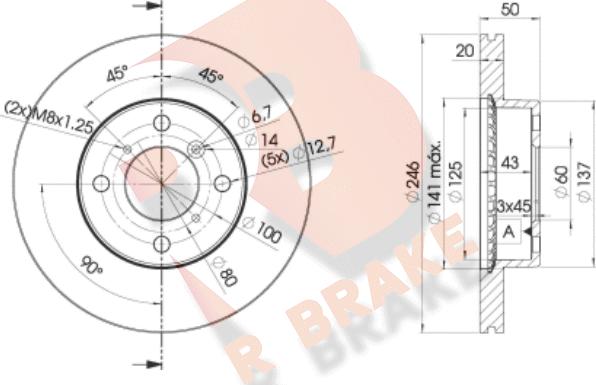 R Brake 78RBD24801 - Kočioni disk www.molydon.hr